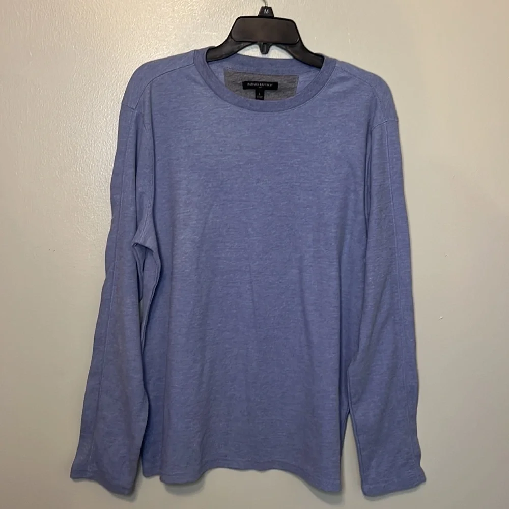 BANANA REPUBLIC men’s long sleeve, crewneck shirt, light blue size large